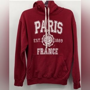 PARIS FRANCE AUTHENTIQUE RED HOODIE. M